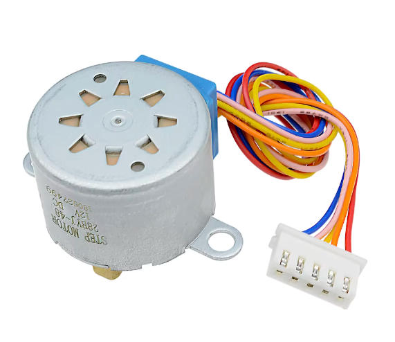 28BYJ-48 5V/12V 4-phase stepper motor with gear reduction for Arduino and DIY robotics projects.