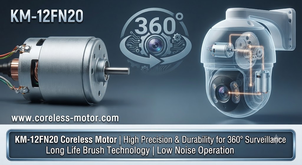 KM-12FN20 coreless motor for 360-degree surveillance PTZ cameras