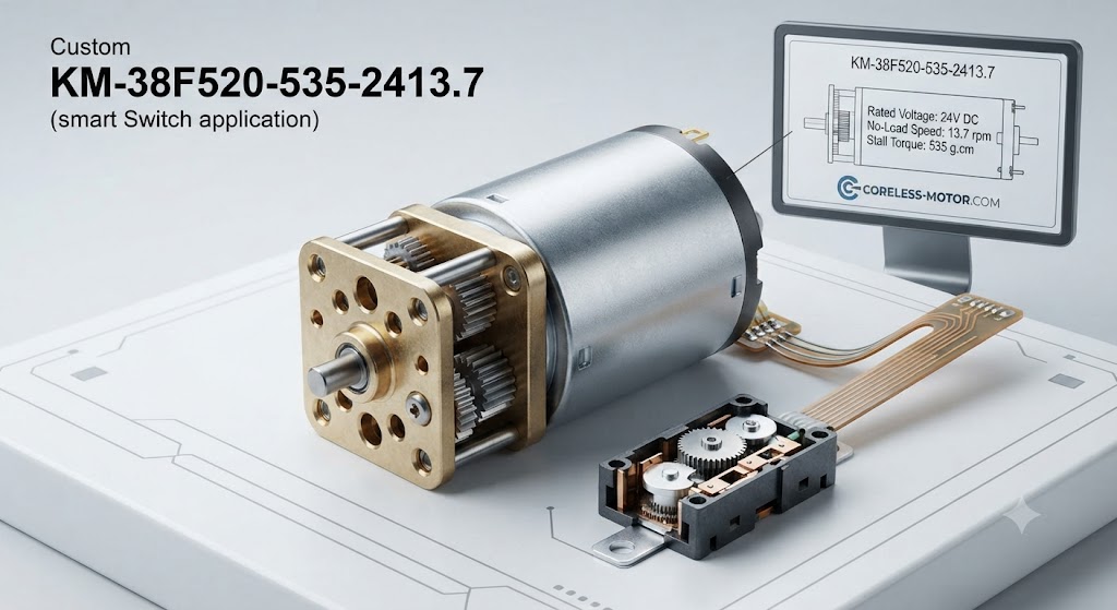 Smart switch geared DC motor KM-38F520-535-2413.7 custom solution