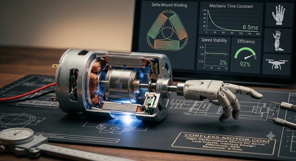 High torque brushless coreless motor for humanoid robot dexterous hand