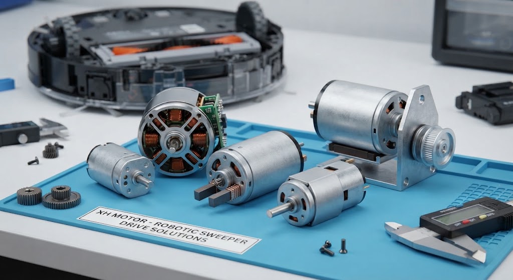 XH Motor micro DC brushed and brushless motors for robotic vacuum cleaner drive solutions.