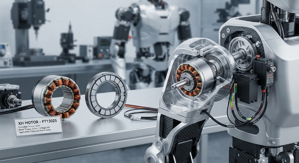 XH Motor FT13025 frameless torque motor components and integrated robot joint