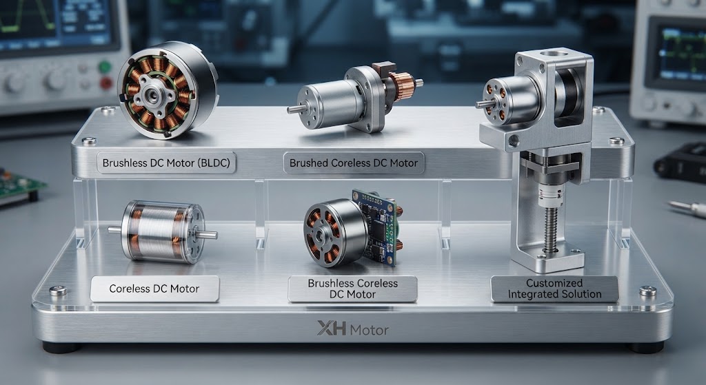 Coreless Motor and BLDC Motor Product Lineup Display