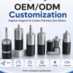 Round DC gear motor with cylindrical metal spur gearbox for industrial automation