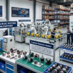 Custom DC motor china manufacturer producing coreless and brushless motors on an automated factory assembly line